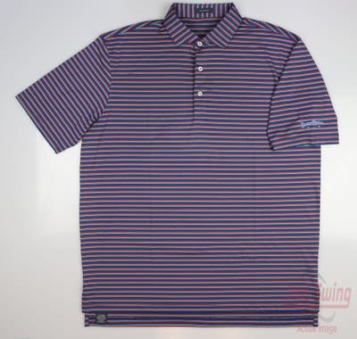New W/ Logo Mens Turtleson Polo X-Large XL Blue MSRP $94
