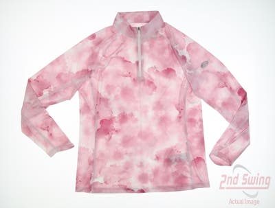 New W/ Logo Womens Puma 1/4 Zip Pullover Medium M Pink MSRP $70