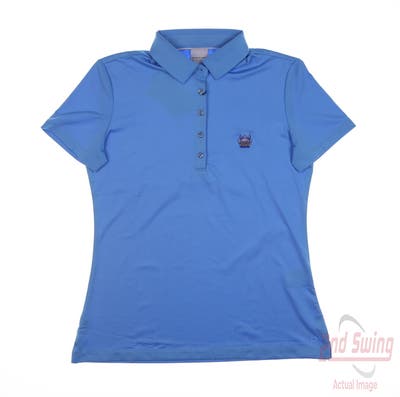 New W/ Logo Womens Dunning Polo Small S Blue MSRP $90