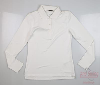 New Womens Tory Sport Long Sleeve Polo X-Small XS White MSRP $138