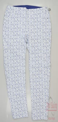 New Womens Ralph Lauren RLX Golf Pants 4  Blue/White MSRP $188