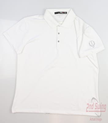 New W/ Logo Womens Ralph Lauren RLX Golf Polo Large L White MSRP $95