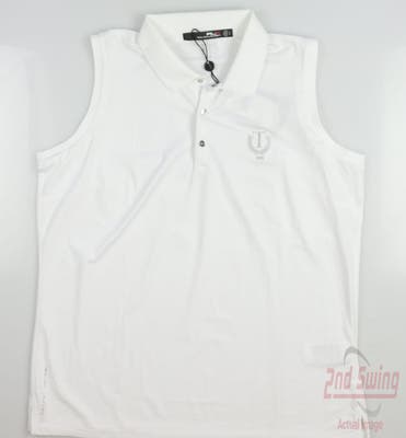 New W/ Logo Womens Ralph Lauren RLX Golf Sleeveless Polo Large L White MSRP $88