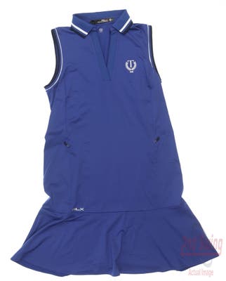 New W/ Logo Womens Ralph Lauren RLX Golf Dress Medium M Blue MSRP $175