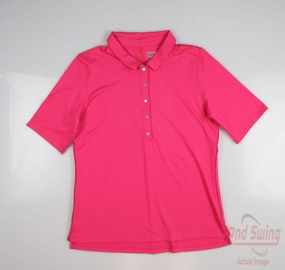 New Womens Lucky In Love Golf Polo X-Large XL Pink MSRP $78