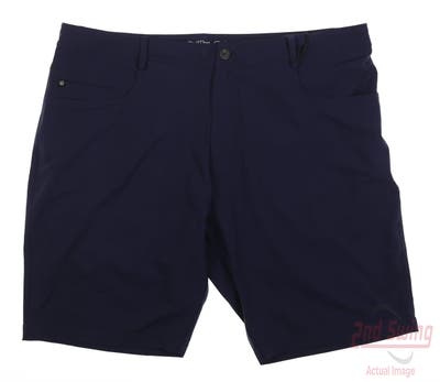 New Mens Straight Down Shorts 38 Navy Blue MSRP $80
