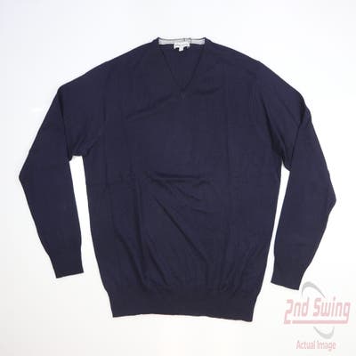 New Mens Peter Millar Golf Sweater Medium M Navy Blue MSRP $180