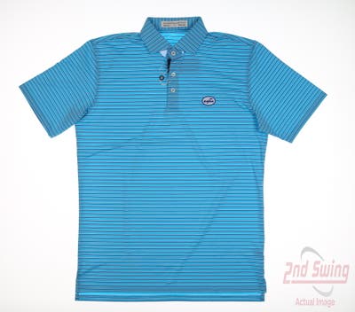 New W/ Logo Mens Holderness and Bourne Polo Medium M Blue MSRP $100