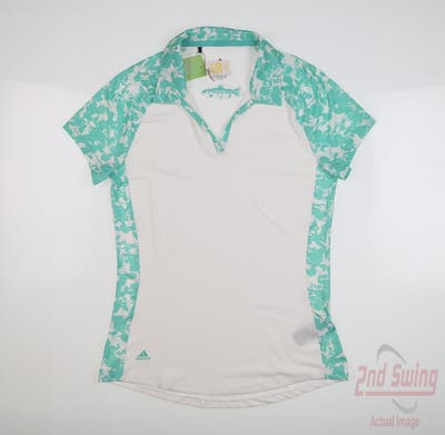 New W/ Logo Womens Adidas Polo Small S White MSRP $72
