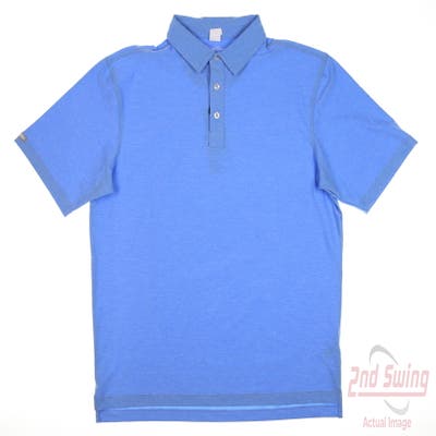 New Mens Straight Down Polo Large L Blue MSRP $80