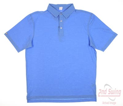 New Mens Straight Down Polo Large L Blue MSRP $80