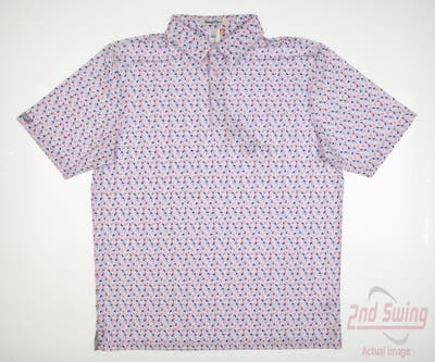 New Mens Straight Down Polo Large L Multi MSRP $80