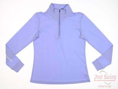 New Womens Straight Down 1/4 Zip Pullover Medium M Purple MSRP $70