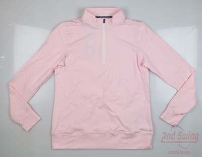 New Womens Straight Down 1/4 Zip Pullover Medium M Pink MSRP $70