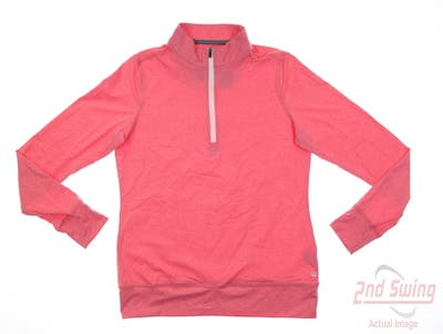 New Womens Straight Down 1/4 Zip Pullover Small S Pink MSRP $70