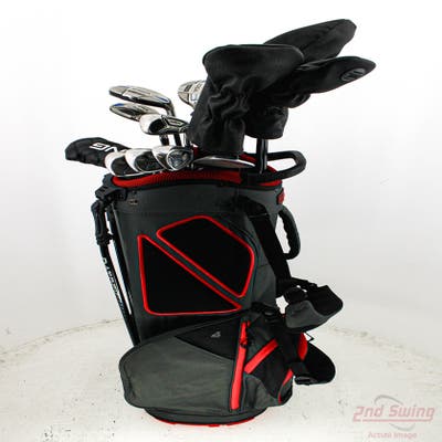 Complete Set of Men's Titleist Callaway Adams Mizuno Ping Golf Clubs + Datrek Stand Bag - Right Handed