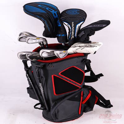 Complete Set of Men's Callaway TaylorMade Cleveland Odyssey Golf Clubs + Datrek Stand Bag - Right Handed