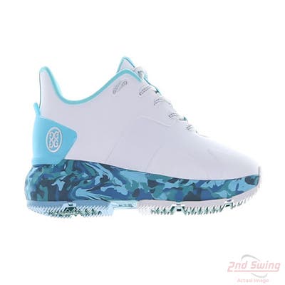 New Mens Golf Shoe G-Fore MG4 Plus 12 White/Blue MSRP $185 GMF000020