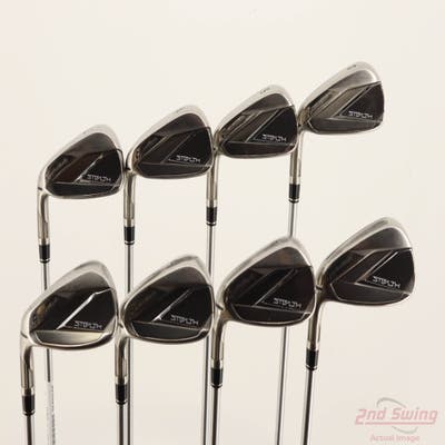 TaylorMade Stealth Iron Set 4-PW AW FST KBS Tour C-Taper 120 Steel Stiff Left Handed +2 1/4"