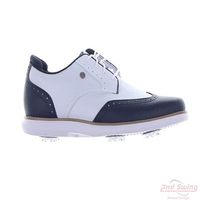 New Womens Golf Shoe Footjoy Traditions Wing Tip Medium 6.5 White/Navy MSRP $125 97934