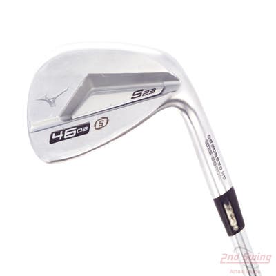 Mizuno S23 Satin Chrome Wedge Pitching Wedge PW 46° 8 Deg Bounce S Grind FST KBS Hi-Rev 2.0 115 Steel Wedge Flex Right Handed 35.5in