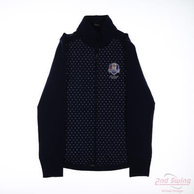 New W/ Logo Ryder Cup Womens Ralph Lauren Full Zip Sweatshirt Small S Navy Blue MSRP $298