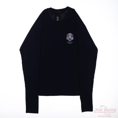 New W/ Logo Ryder Cup Womens Ralph Lauren Long Sleeve T-Shirt X-Large XL Navy Blue MSRP $92
