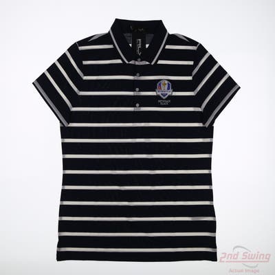 New W/ Logo Ryder Cup Womens Ralph Lauren Polo Large L Navy Blue MSRP $145