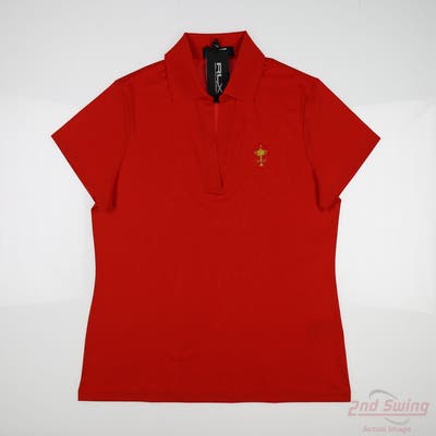 New W/ Logo Ryder Cup Womens Ralph Lauren Polo Large L Red MSRP $140