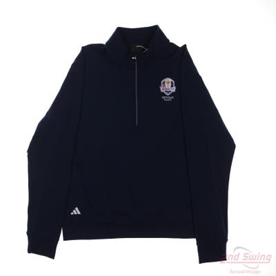 New W/ Logo Ryder Cup Womens Adidas 1/4 Zip Pullover X-Large XL Navy Blue MSRP $115