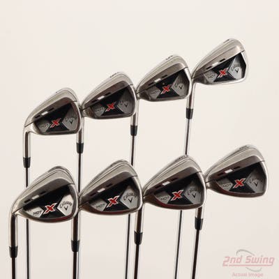 Callaway 2013 X Hot Iron Set 4-PW AW Callaway Stock Steel Steel Uniflex Left Handed STD