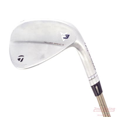 TaylorMade Milled Grind 3 Raw Chrome Wedge Gap GW 50° 9 Deg Bounce SB UST Mamiya Recoil 95 F4 Graphite Stiff Right Handed 36.0in