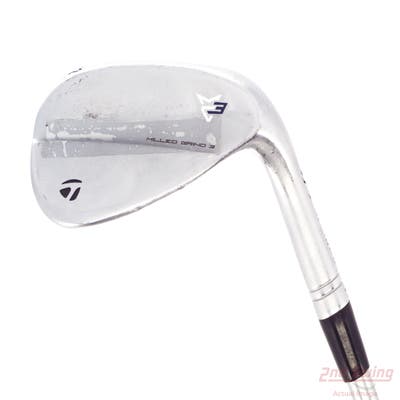 TaylorMade Milled Grind 3 Raw Chrome Wedge Gap GW 52° 9 Deg Bounce SB FST KBS Tour C-Taper 120 Steel Stiff Right Handed 34.5in