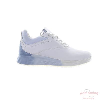 New Womens Golf Shoe Ecco S-Three Spikeless 39 (8-8.5) White/Blue MSRP $190 102963