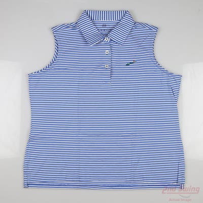 New W/ Logo Womens Renwick Sleeveless Polo Medium M Blue MSRP $79 R1161