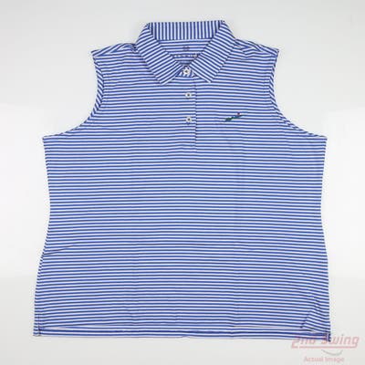 New W/ Logo Womens Renwick Sleeveless Polo Large L Blue MSRP $79 R1161