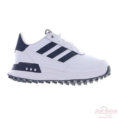 New Mens Golf Shoe Adidas 2024 S2G SL Leather Medium 12 White/Navy MSRP $110 IF6606