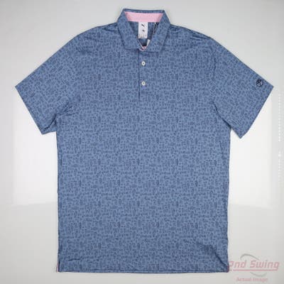New Mens Puma Polo Large L Blue MSRP $90 629557 03