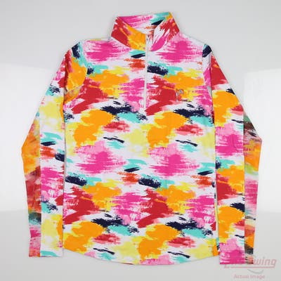 New W/ Logo Womens IBKUL 1/4 Zip Pullover X-Small XS Multi MSRP $99 10263