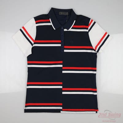 New W/ Logo Womens G-Fore Polo Large L Navy Blue MSRP $135 G4LS22K04
