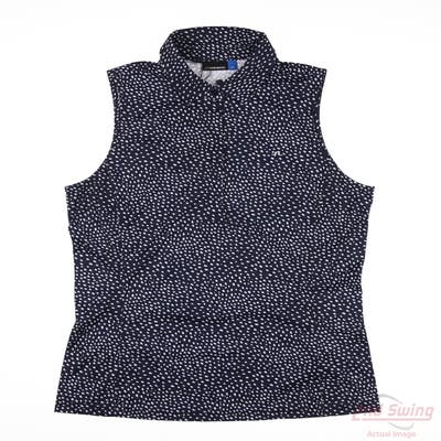 New Womens J. Lindeberg Sleeveless Polo Medium M Black MSRP $90 SS20201