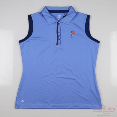 New W/ Logo Womens EP NY Sleeveless Polo X-Small XS Blue MSRP $50 5017NJAX
