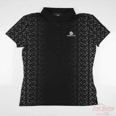 New W/ Logo Womens J. Lindeberg Polo Large L Black MSRP $120 GWJT10892
