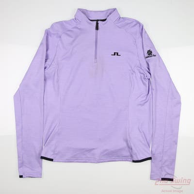 New W/ Logo Womens J. Lindeberg 1/4 Zip Pullover Large L Purple MSRP $155 GWJS10982