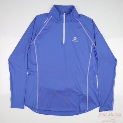 New W/ Logo Womens Ralph Lauren RLX 1/4 Zip Pullover X-Large XL Blue MSRP $100 100170296