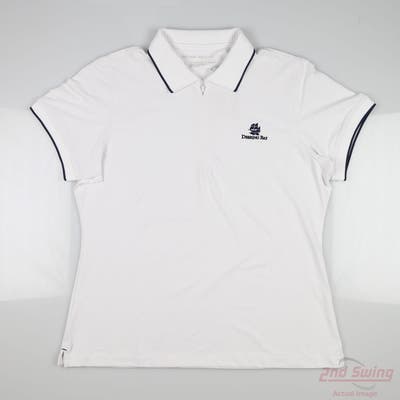 New W/ Logo Womens Peter Millar Polo Large L White MSRP $100 LS25EK26