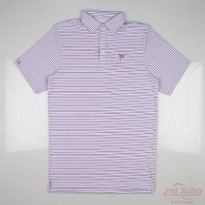 New W/ Logo Mens Straight Down Polo Small S Blue MSRP $99 14882