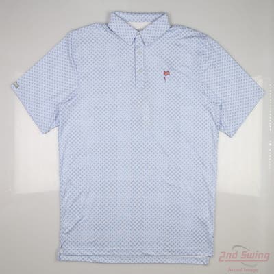 New W/ Logo Mens Straight Down Polo X-Large XL Blue MSRP $99 14916