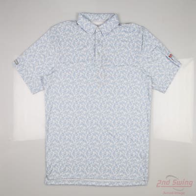 New W/ Logo Mens Straight Down Polo Medium M White MSRP $99 14904