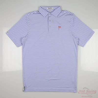 New W/ Logo Mens Straight Down Polo Small S Blue MSRP $96 14883